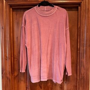 Free People Pink Long Sleeve Tee